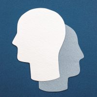 Double head symbol - alter ego, analysis, unconscious, mental health idea